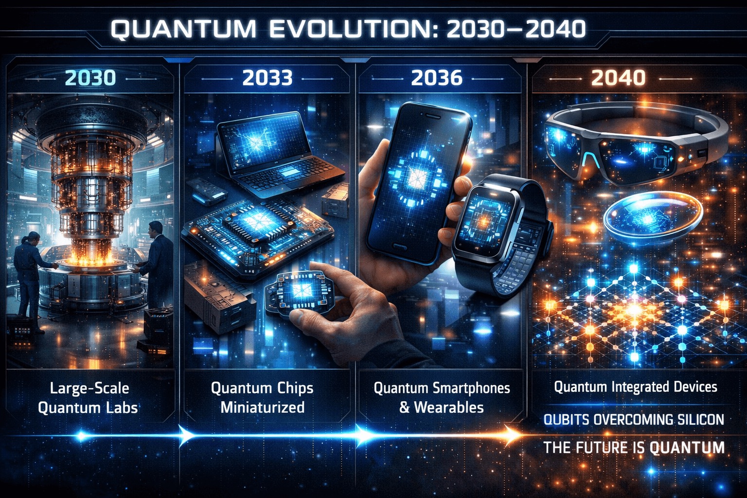 Timeline 2030–2040 — the decade quantum went personal